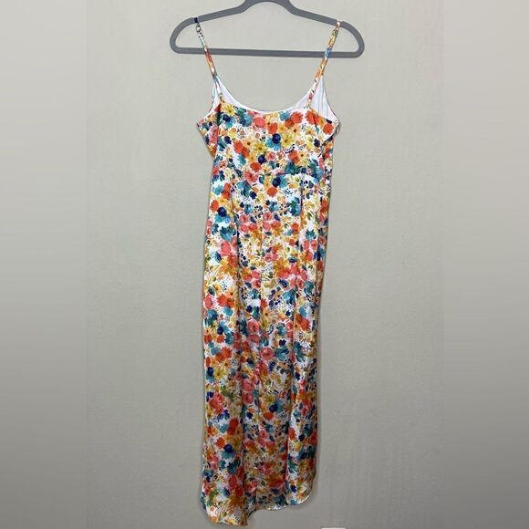 NWT Lovers + Friends Deja Midi White Dress Floral Tank Asymmetrical Size M - Picture 7 of 10